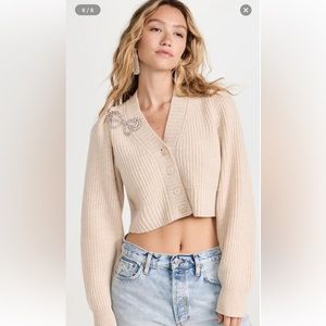 New with tags loveshackfancy sweater with crystal embellishment